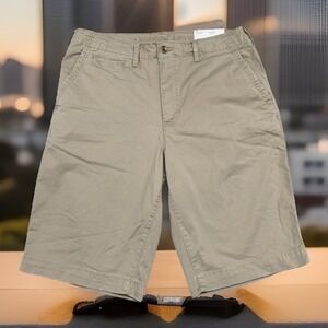 American Eagle Men's Flex Lived In Khaki Shorts Below The Knee Size 34x12 NEW